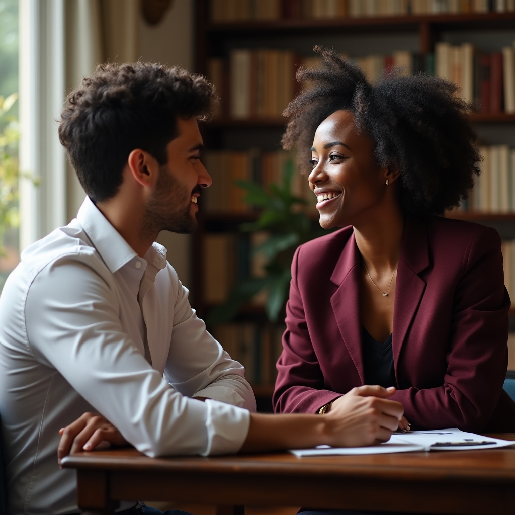 Studente che pratica conversazione autentica con facilitatore madrelingua